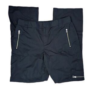 Ralph Lauren Black Cotton Nylon Boot Cut Cargo Pants Zipper Pockets 10 Edgy Goth